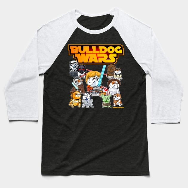 Bulldog Wars Baseball T-Shirt by darklordpug